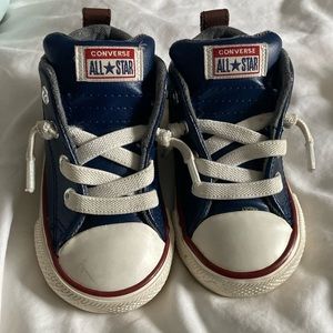 Converse Toddler Child Chuck Taylor All Stars Blue Leather High Tops 5 758186C